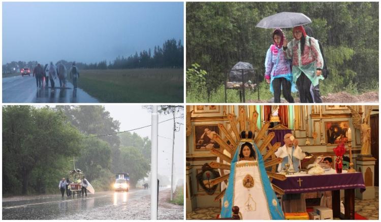 Bajo la lluvia, los fieles de Laferrere llegaron a Uribelarrea para honrar a la Virgen Bajo la lluvia, los fieles de Laferrere llegaron a Uribelarrea para honrar a la Virgen