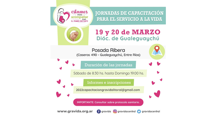 Grávida convoca a las Jornadas de Capacitación para el Servicio a la Vida
