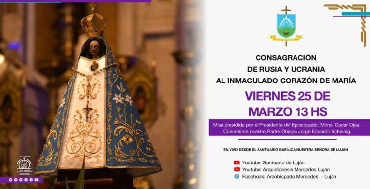 Junto al Papa, los argentinos rezan por la paz en Luján Junto al Papa, los argentinos rezan por la paz en Luján