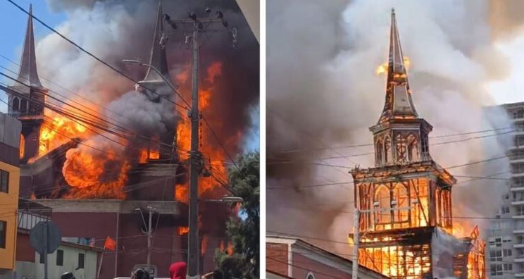 Tragedia patrimonial en Chile: voraz incendio consume una iglesia del siglo XVII Tragedia patrimonial en Chile: voraz incendio consume una iglesia del siglo XVII